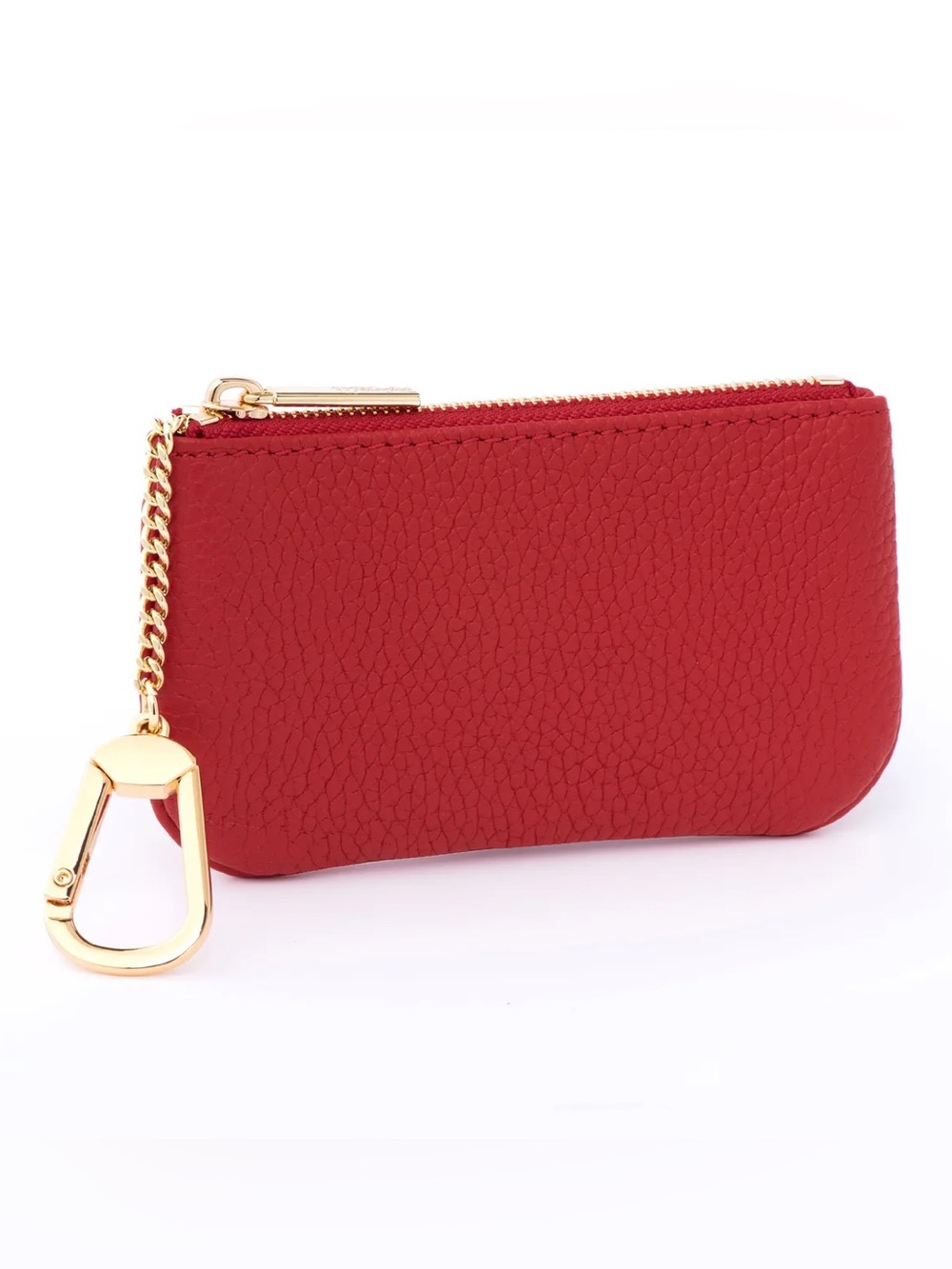 NWOT Dress Up Your Purse Togo Leather Key Pouch in True Red with Gold Hardware